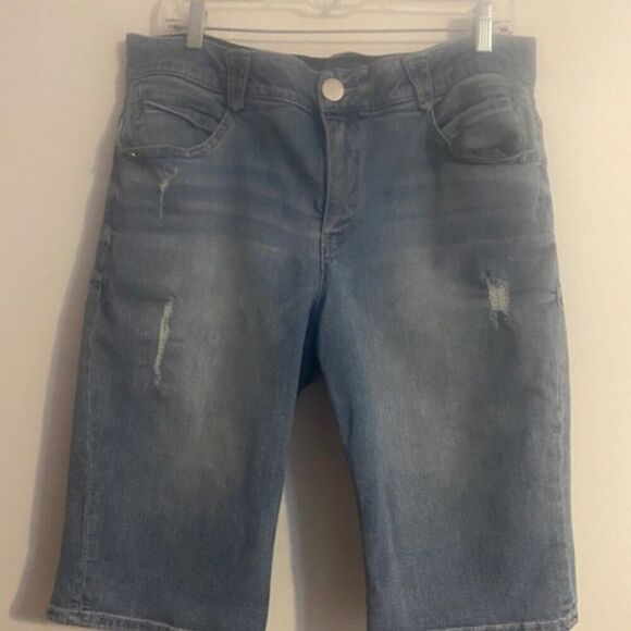 Democracy Ab Solution distressed 5 pocket Bermuda shorts, size 16 - Picture 1 of 4